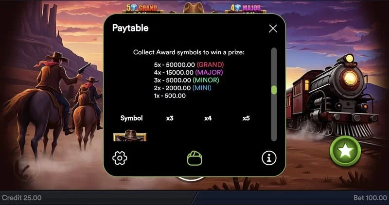Gold Train Heist - Wild activé avec multiplicateur dans une ligne